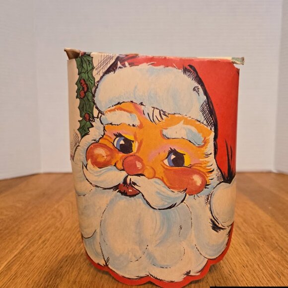 Rare 1940s–50s Santa Gift Wrap Box | Original Christmas Packaging, MCM Ephemera - Picture 1 of 5